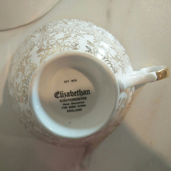 Staffordshire England Elizabethan Fine Bone China Hand Decorated Tea Cup Saucer - Picture 7 of 7